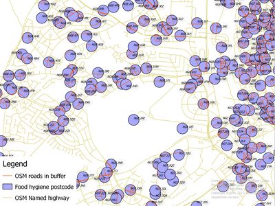 Linking Food Hygiene Open Data to OSM highways