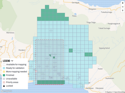 Image showing the Tasking Manager project area in Bali.