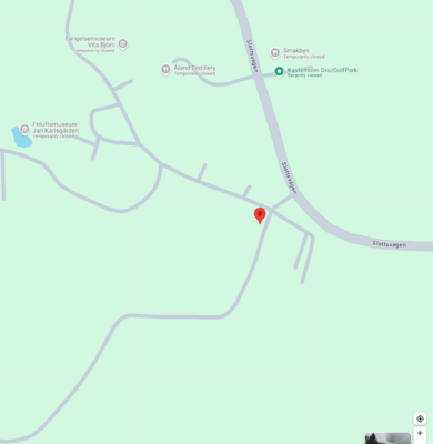 Kastelholm DiscGolfPark shown on Google Maps - map base layer