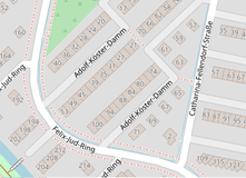 OSM Carto - wie eine Anliegerstraße, aber mit hellgrauem Hintergrund.