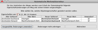 Automatische Merkmalskorrektur in JOSM