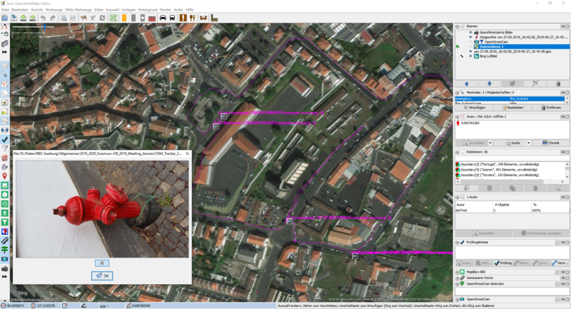 Datos importados do OSMtracker para o JOSM