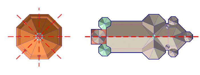 Examples of 8x and 2x symmetry