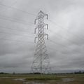 A typical steel lattice power tower carrying a dual-circuit 230 kV / 60 Hz power line.