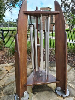 Musical chimes in a playground