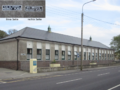 Market Place in Skibbereen. Different spelling (of the irish name) on two edges of the same building.