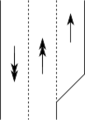 Deceleration lanes at exits