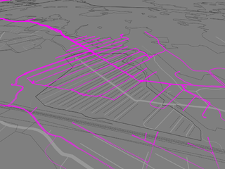 Tracks with real altitudes over the map (appear floating in the air because ground objects are currently at zero level)