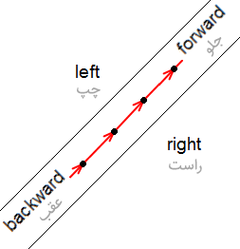 One example for عارضه: Fa:Forward & backward, left & right