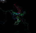 Le tracce gps raccolte al Mapping Party del 23 e 24 febbraio 2008